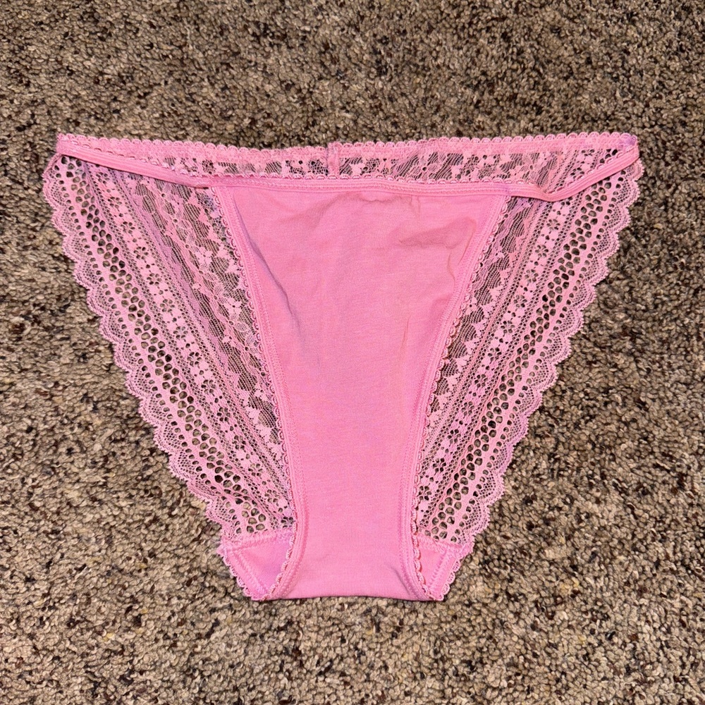 Pink Victoria’s Secret string bikini panties. Size small